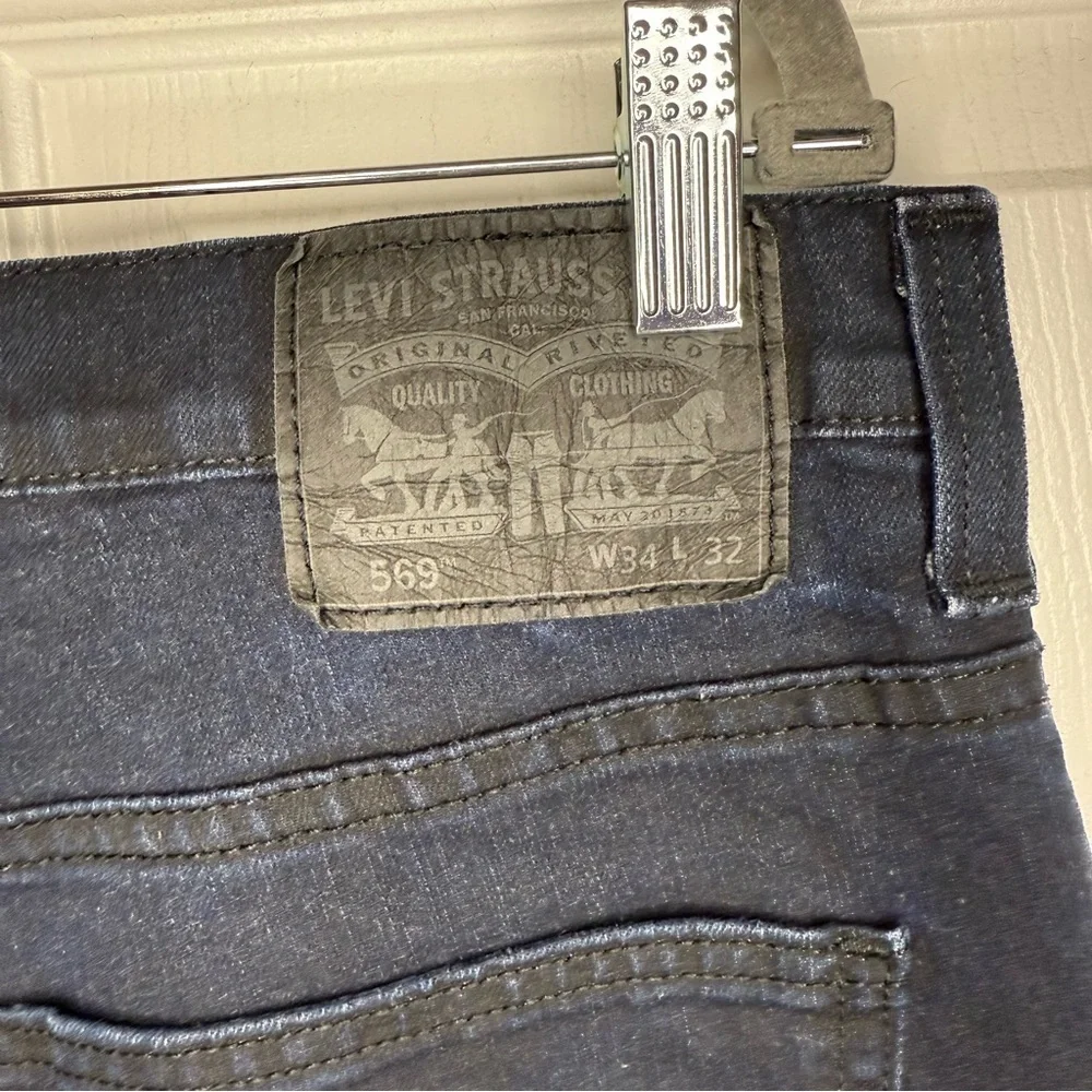 Levi's 569 Dark Blue Loose Straight Fit Jeans Jeans Size 34W 32L GUC